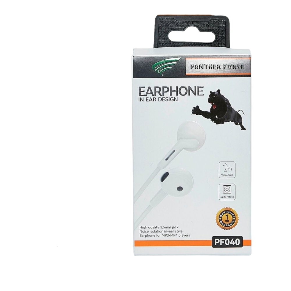 PANTHER FORCE STEREO WIRED HEADPHONES WHITE- PF40 PANTHER FORCE STEREO WIRED HEADPHONES WHITE- PF40
